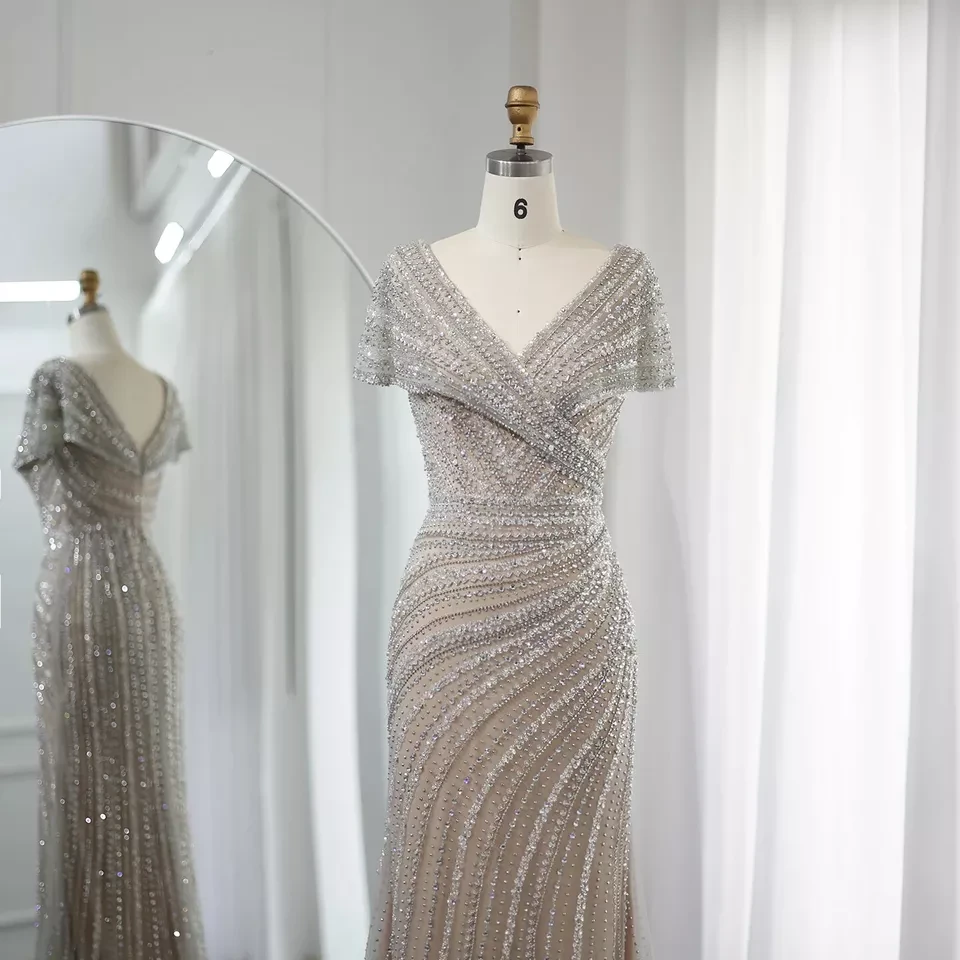 Luxury Dubai Evening Dress Women Wedding Elegant Arab Gowns